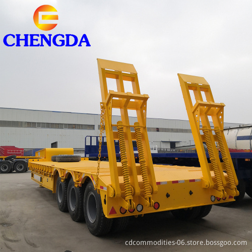 Новые 3 оси 60Tons Lowed Low Bed Semi Trailer